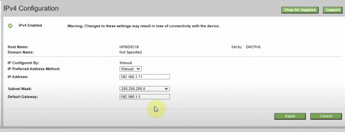 Assign Static IP to Avoid HP Envy 6400 Offline Issue Assign Static IP to Avoid HP Envy 6400 Offline Issue