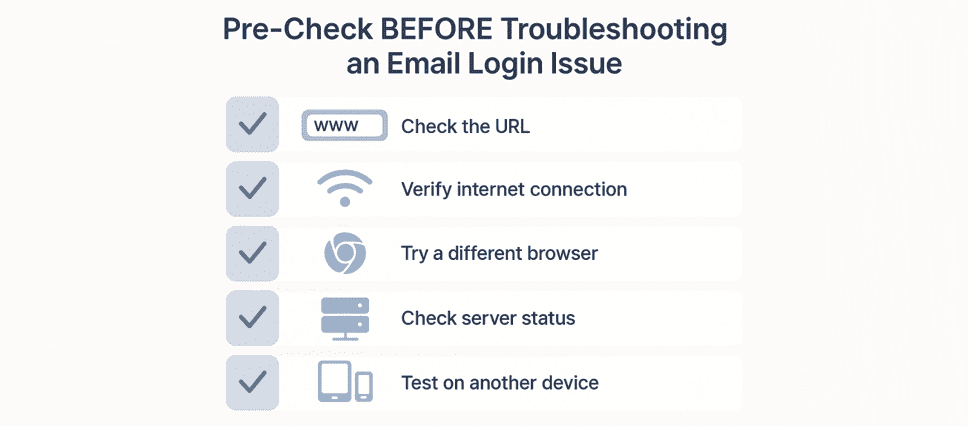 Quick Pre-Checks before Troubleshooting AT&T Mail Login Issue Quick Pre-Checks before Troubleshooting AT&T Mail Login Issue